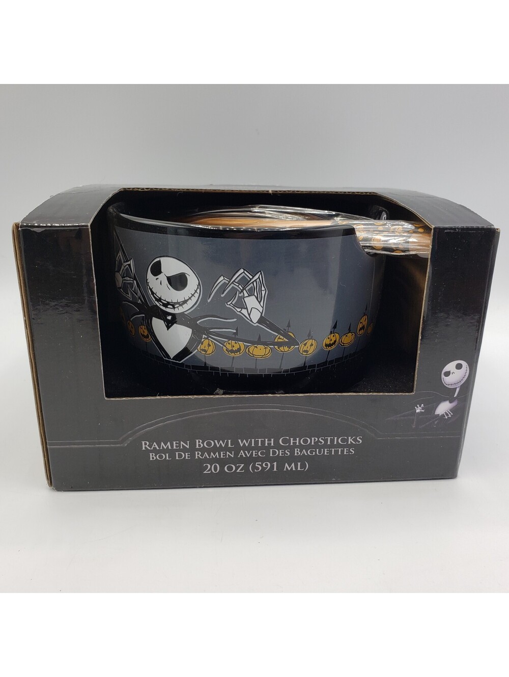 Disney Tim Burton Nightmare Before Christmas Ramen Bowl w/ Chopsticks Noodle NEW